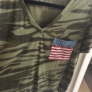 Natural Reflections Camo Tee with Flag Pocket